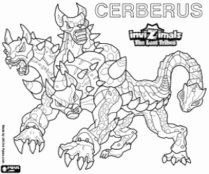 desenho de Cerberus, Invizimals Tribos Perdidas para colorir