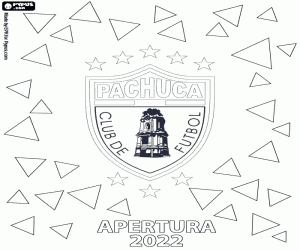 desenho de CF Pachuca, campeão Apertura 2022 para colorir