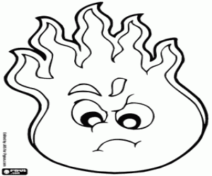 desenho de Chamas de fogo para colorir