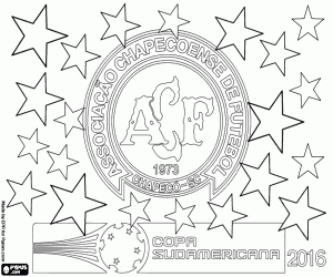 desenho de Chapecoense, Copa Sul-americana de 2016 para colorir