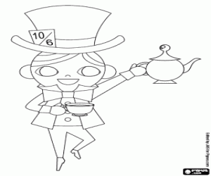desenho de O Chapeleiro Louco para colorir