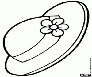 desenho de Chapéu com uma flor para colorir