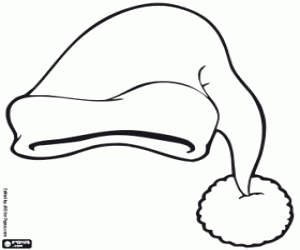 desenho de Chapéu de Papai Noel para colorir