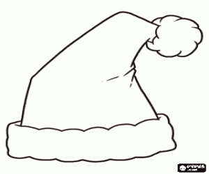 desenho de Chapéu de Santa Claus ou Papai Noel para colorir