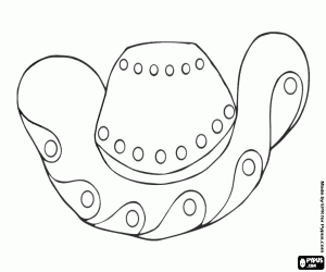 desenho de Um chapéu feminino decorado para colorir