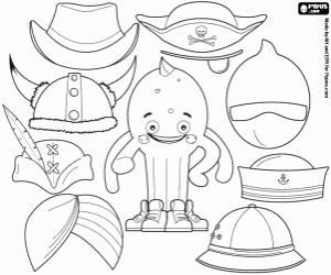 desenho de Chapéus e capacetes para Pypus para colorir