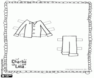 desenho de Charlie em pijamas, jogo de vestir para colorir