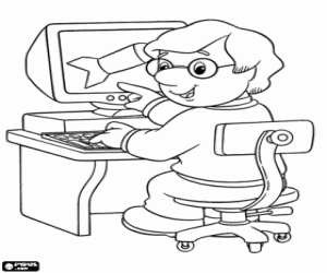 desenho de Charlie Pringle no computador para colorir