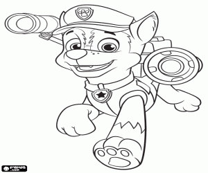 desenho de Chase, o cão polícia de Paw Patrol para colorir