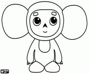desenho de Cheburashka, animal engraçado para colorir