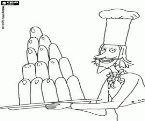 desenho de O chef do palácio e a comida para colorir