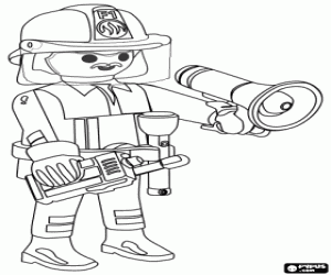 desenho de Chefe dos bombeiros de Playmobil para colorir