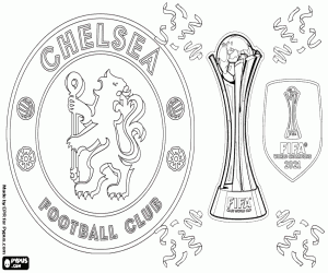 desenho de Chelsea, campeão mundial de 2021 para colorir