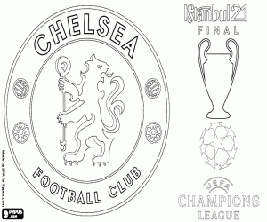 desenho de Chelsea, Liga dos Campeões 2021 para colorir