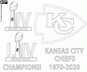 desenho de Chiefs, Super Bowl 2020 para colorir