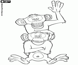 desenho de Os chimpanzés de Madagascar para colorir