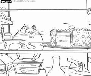 desenho de Chloe com a geladeira aberta para colorir