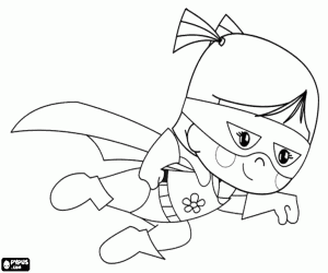 desenho de Chloe, a super-heroína em ação para colorir