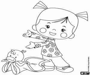 desenho de Chloe e o cobertor do pato para colorir
