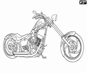 desenho de Chopper, moto personalizado para colorir