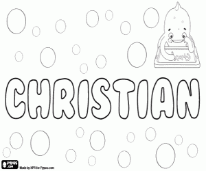 desenho de Christian, vem de Cristo para colorir