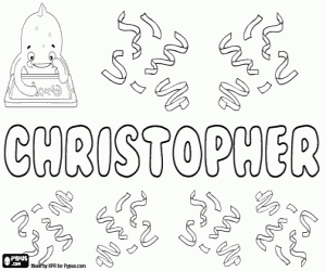 desenho de Christopher, nome em inglês para colorir