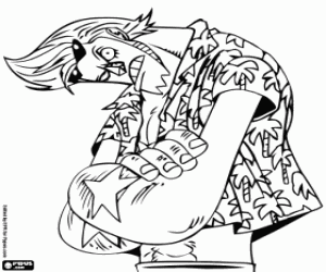 desenho de O ciborgue Franky de One Piece para colorir