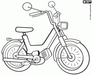 desenho de Ciclomotor, um veículo motorizado para colorir