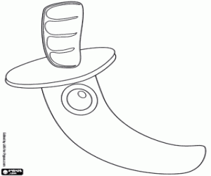 desenho de Uma cimitarra, uma arma oriental para colorir
