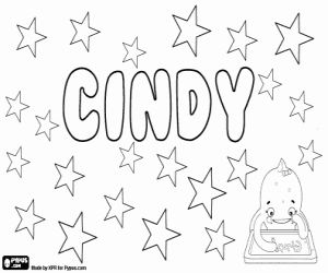 desenho de Cindy, nome diminutivo para colorir