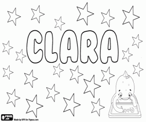 desenho de Clara, nome feminino para colorir