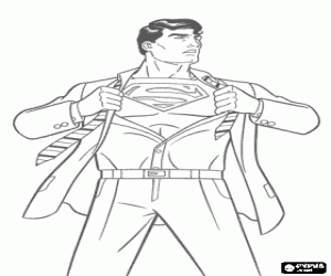 desenho de Clark Kent se torna o Super-homem para colorir