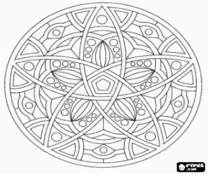 desenho de Clássico mandala circular para colorir