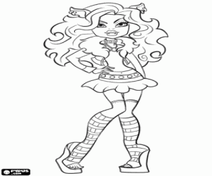 desenho de Clawdeen Wolf de Monster High para colorir