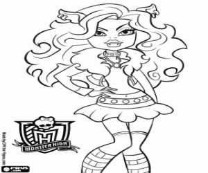 desenho de Clawdeen Wolf, Monster High para colorir
