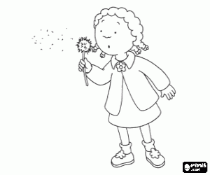 desenho de Clementine sopra a flor para colorir