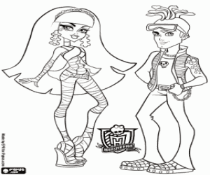 desenho de Cleo e Deuce de Monster High para colorir