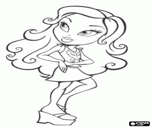 desenho de Cloe, uma jovem de Bratz para colorir