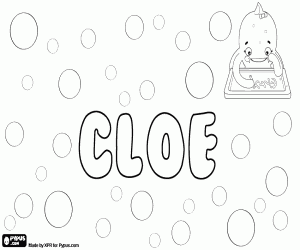 desenho de Cloe, nome em vários idiomas para colorir