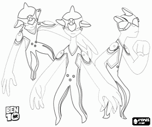 desenho de Clone, um alien do Ben 10 para colorir