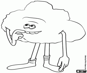 desenho de Cloud Guy, um personagem de Trolls para colorir