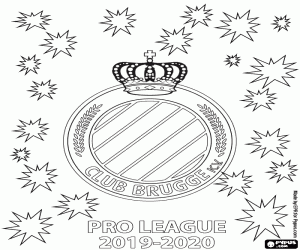 desenho de Club Bruges, campeão 2019-2020 para colorir