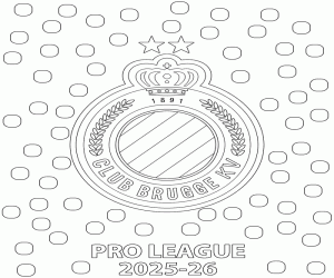 desenho de Club Brugge, campeão 2025-2026 para colorir