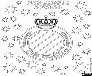 desenho de Club Brugge KV, campeão 2023-2024 para colorir
