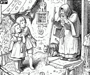 desenho de Clássico desenho de Hansel e Gretel para colorir