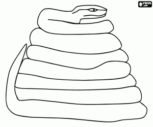 desenho de Cobra enrolada completamente para colorir