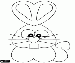 desenho de O coelho dos corações para colorir