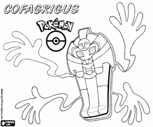 desenho de Cofagrigus, um pokemon para colorir