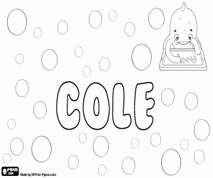 desenho de Cole, nome para menino em inglês para colorir