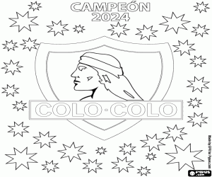 desenho de Colo Colo, campeão 2024 para colorir
